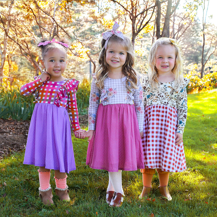 Peyton RUFFLE LONG SLEEVE DRESS