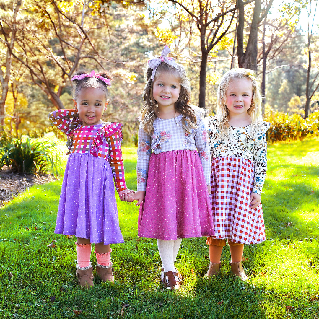 Peyton RUFFLE LONG SLEEVE DRESS