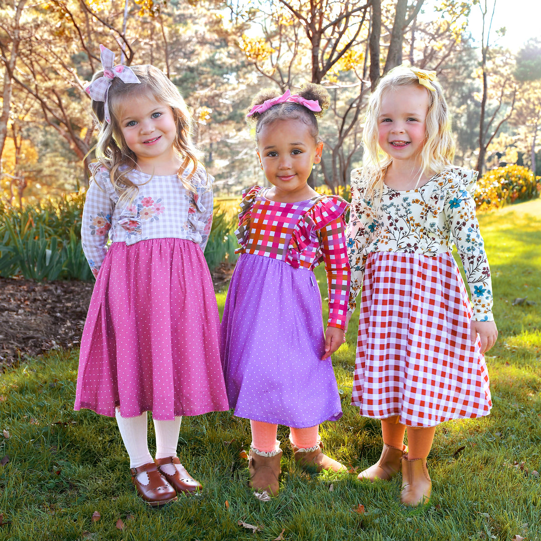 Maren RUFFLE LONG SLEEVE DRESS