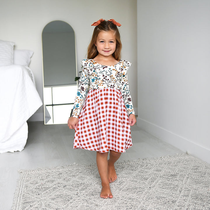 Maren RUFFLE LONG SLEEVE DRESS - Gigi and Max