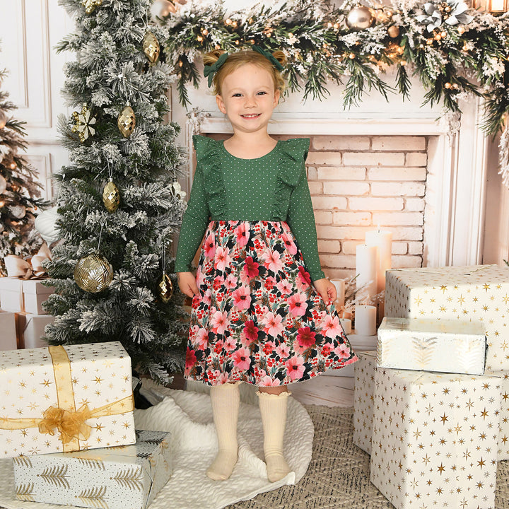 Mary RUFFLE LONG SLEEVE DRESS - Gigi and Max