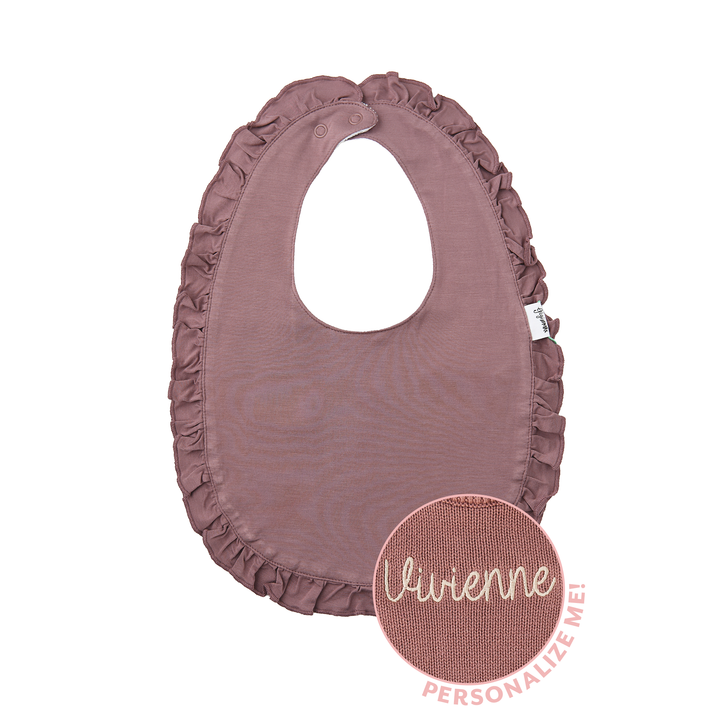 Mauve RUFFLE SNAP BIB