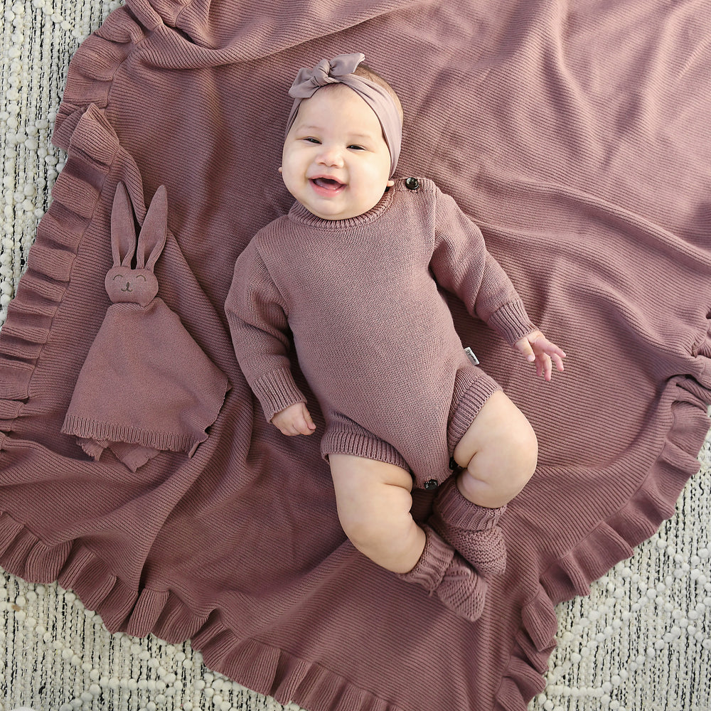 Mauve KNIT BOOTIES - Gigi and Max
