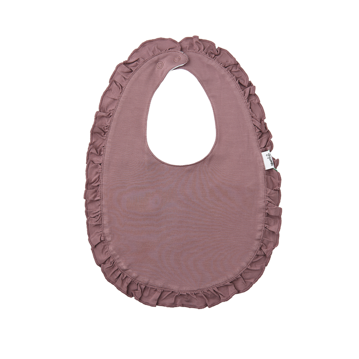 Mauve RUFFLE SNAP BIB - Gigi and Max