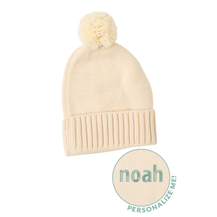 Oatmeal KNIT POM BEANIE