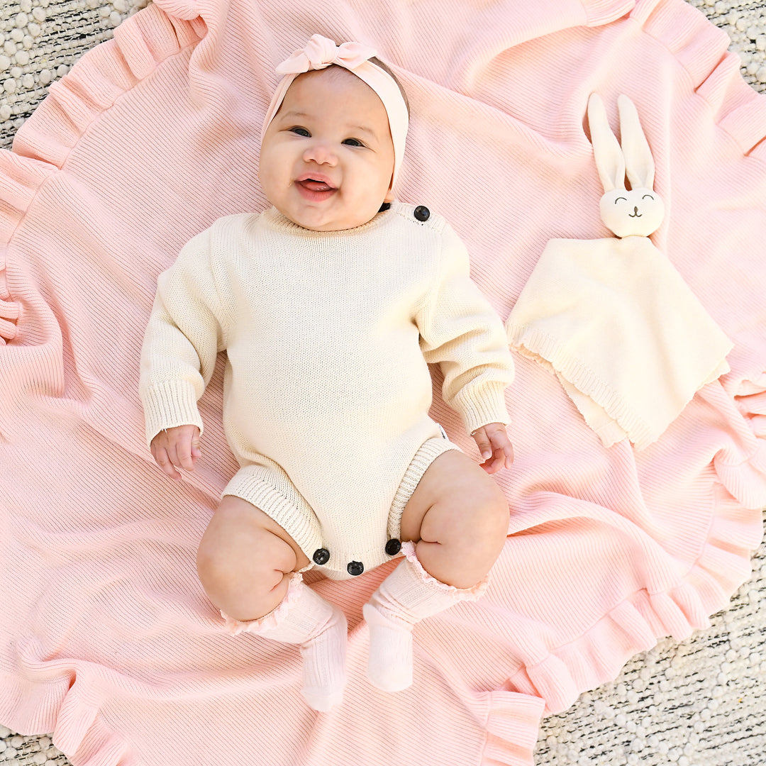 Oatmeal KNIT BUNNY LOVEY - Gigi and Max