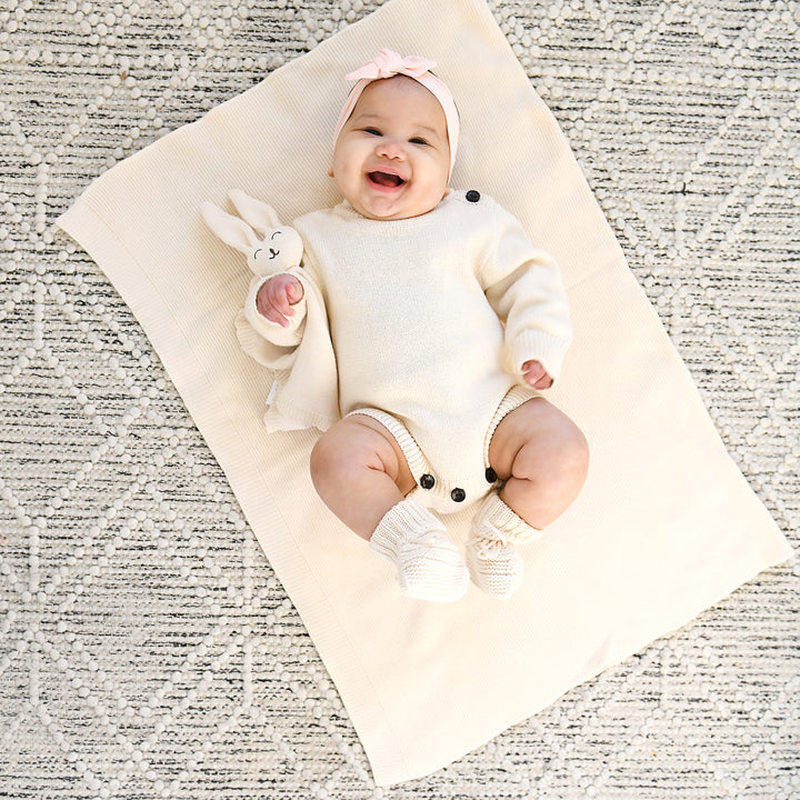 Oatmeal KNIT BLANKET - Gigi and Max