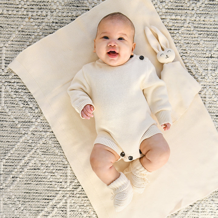 Oatmeal KNIT BLANKET - Gigi and Max