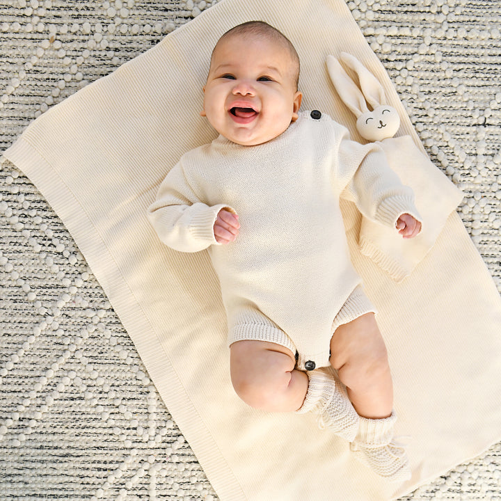 Oatmeal KNIT BLANKET - Gigi and Max