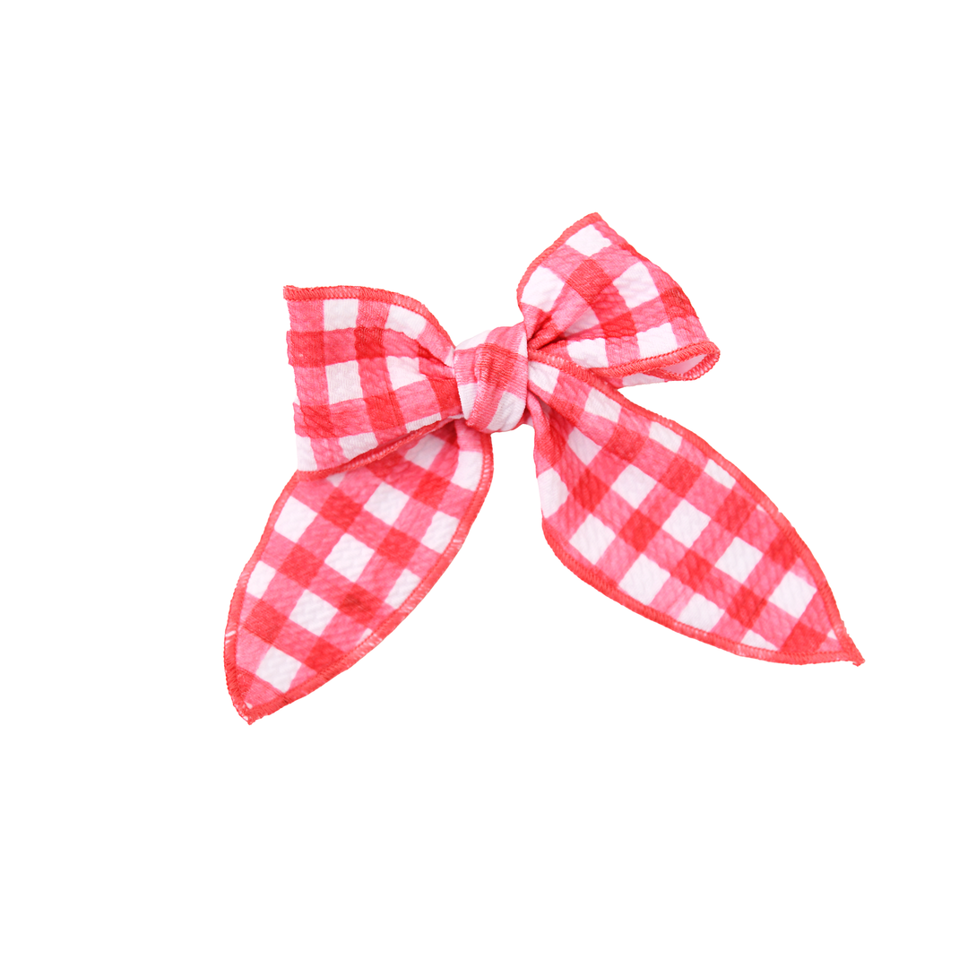 Red Gingham CLIP BOW - Gigi and Max
