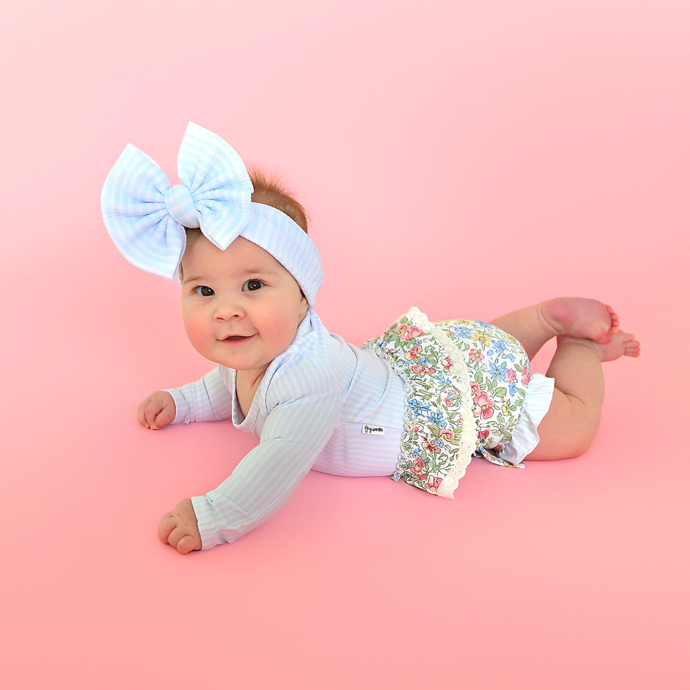 Light Blue Stripe HEADWRAP - Gigi and Max