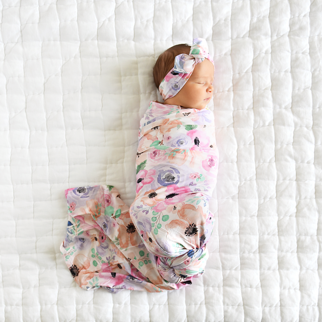 Abigail Floral SWADDLE - Gigi and Max