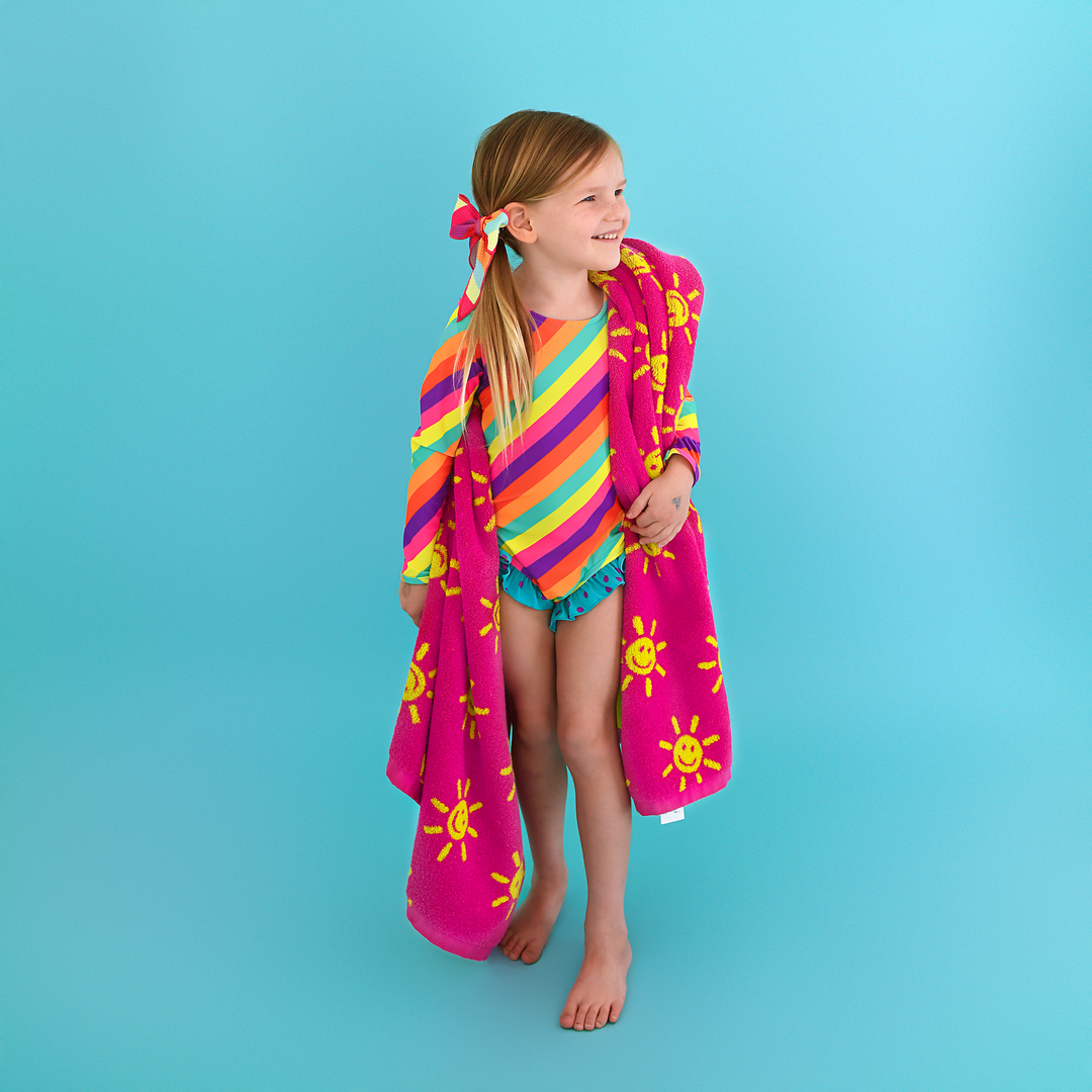 Amanda Stripe LONG SLEEVE RASH GUARD SWIMSUIT - Gigi and Max