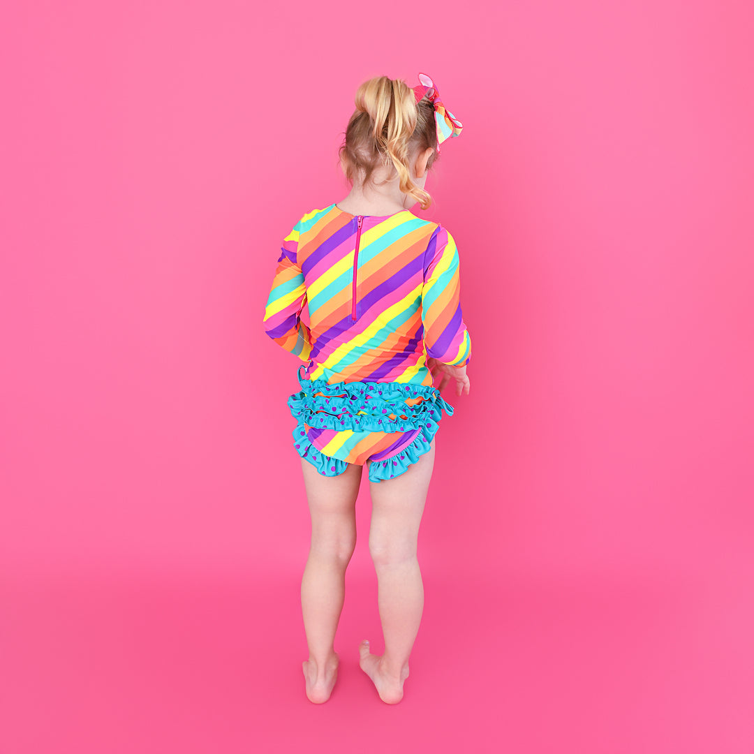 Amanda Stripe LONG SLEEVE RASH GUARD SWIMSUIT - Gigi and Max