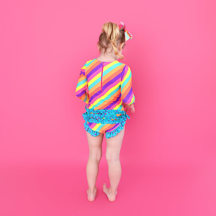 Amanda Stripe LONG SLEEVE RASH GUARD SWIMSUIT - Gigi and Max