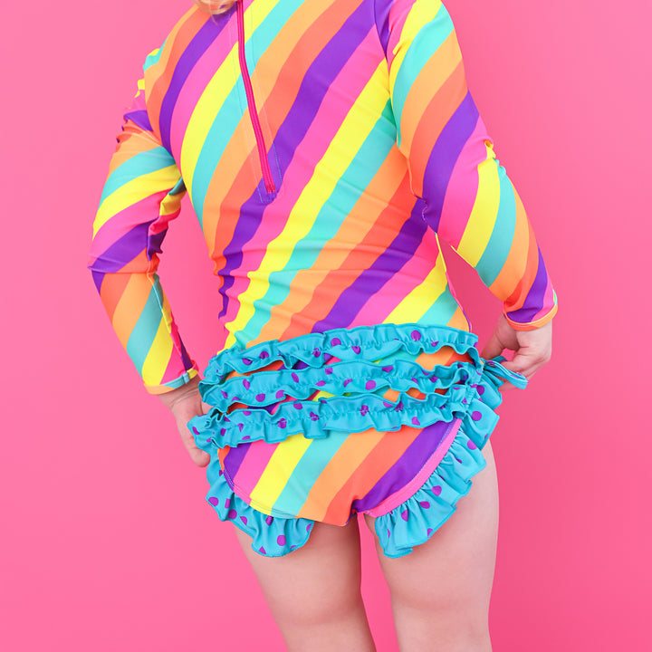 Amanda Stripe LONG SLEEVE RASH GUARD SWIMSUIT - Gigi and Max