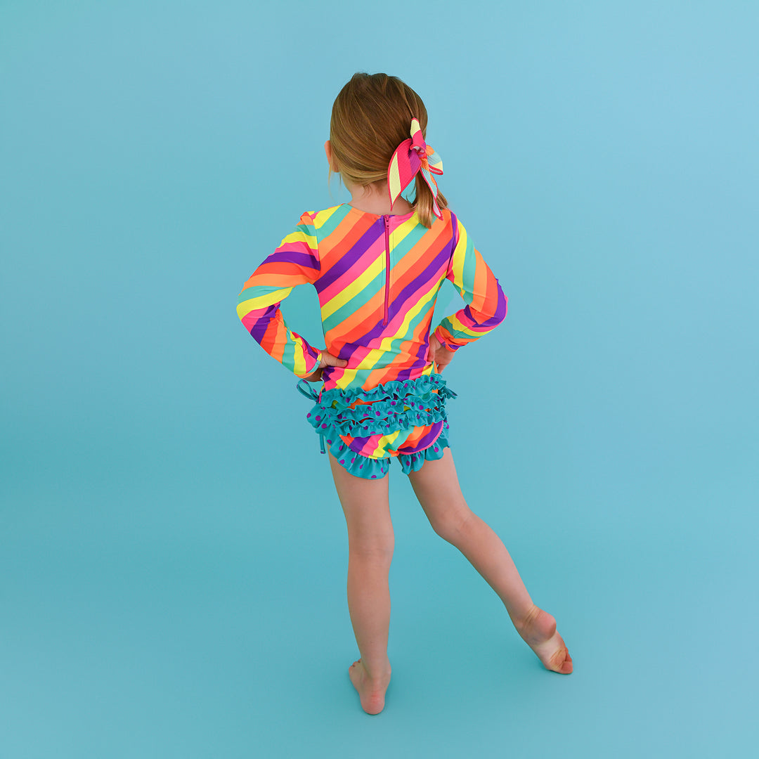 Amanda Stripe LONG SLEEVE RASH GUARD SWIMSUIT - Gigi and Max