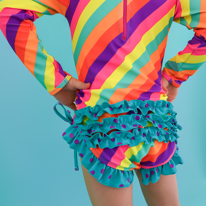 Amanda Stripe LONG SLEEVE RASH GUARD SWIMSUIT - Gigi and Max