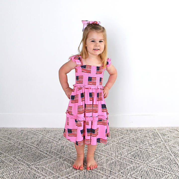 Betty Pink Flag CLIP BOW - Gigi and Max