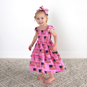 Betty Pink Flag CLIP BOW - Gigi and Max