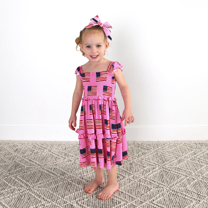 Betty Pink Flag CLIP BOW - Gigi and Max