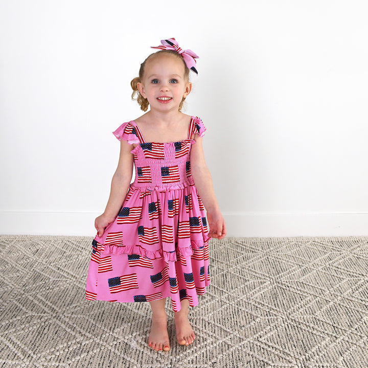 Betty Pink Flag CLIP BOW - Gigi and Max