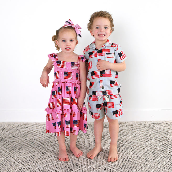 Betty Pink Flag CLIP BOW - Gigi and Max