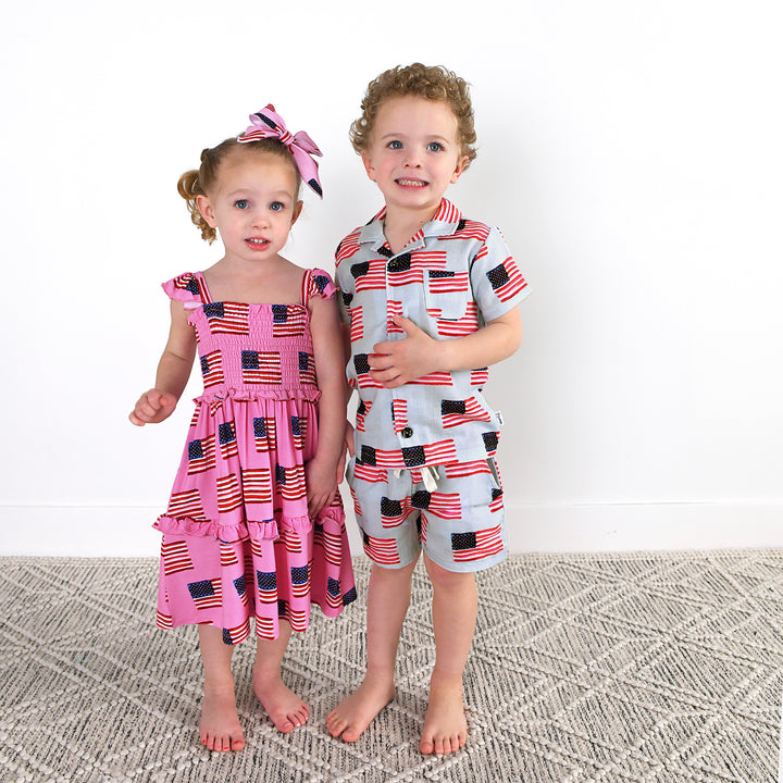 Betty Pink Flag CLIP BOW - Gigi and Max