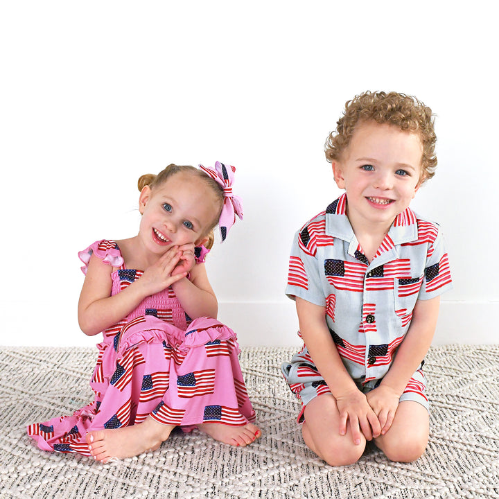Betty Pink Flag CLIP BOW - Gigi and Max