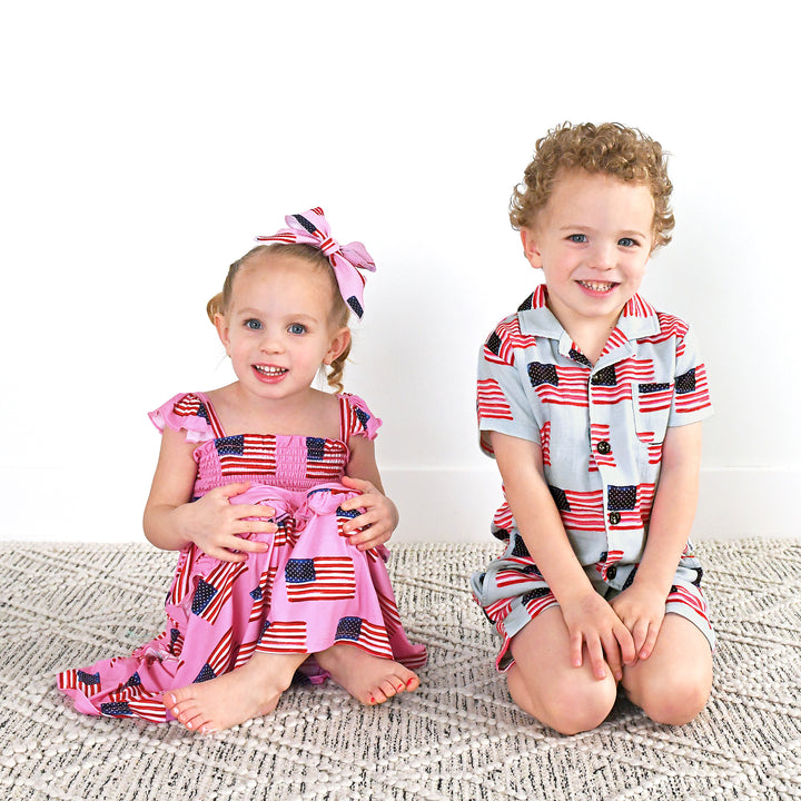 Betty Pink Flag CLIP BOW - Gigi and Max