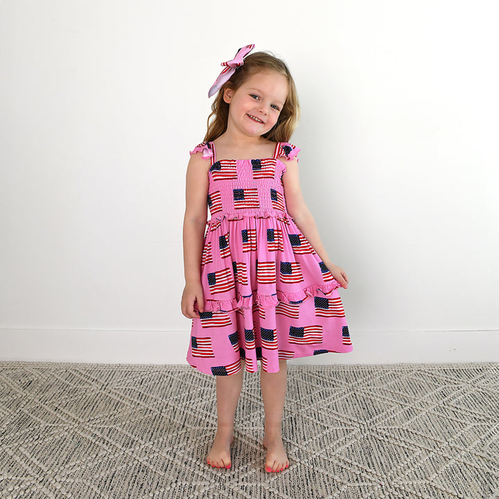 Betty Pink Flag CLIP BOW - Gigi and Max