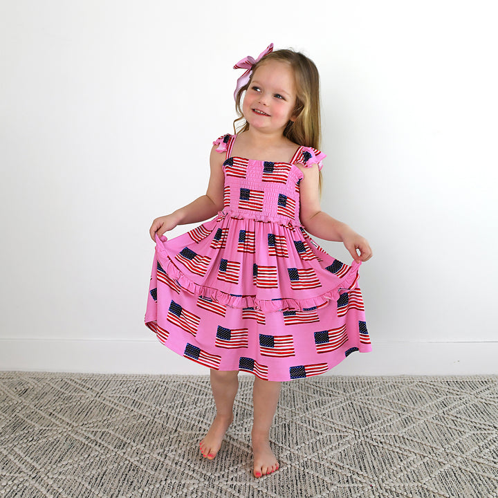 Betty Pink Flag CLIP BOW - Gigi and Max