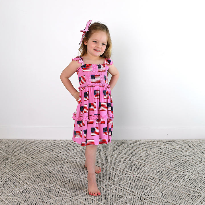 Betty Pink Flag CLIP BOW - Gigi and Max