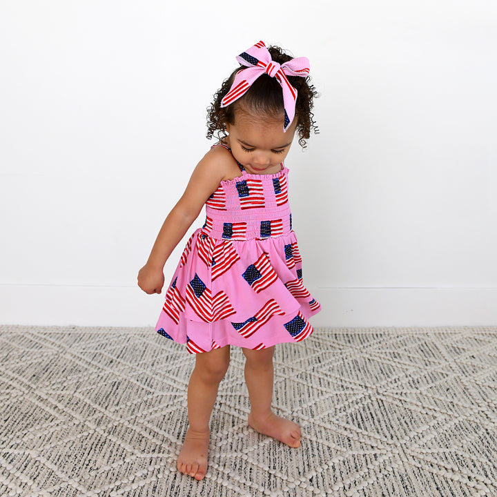 Betty Pink Flag SMOCKED TIERED TUTU - Gigi and Max