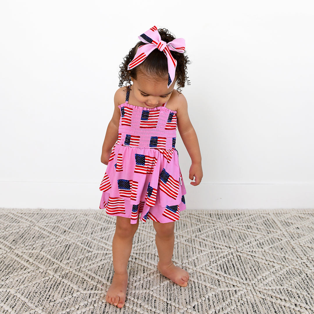 Betty Pink Flag CLIP BOW - Gigi and Max