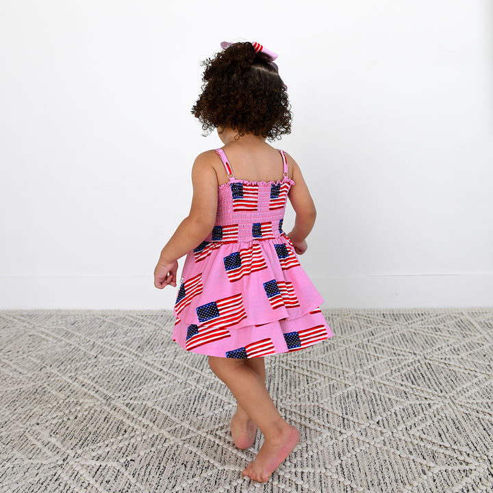 Betty Pink Flag SMOCKED TIERED TUTU - Gigi and Max