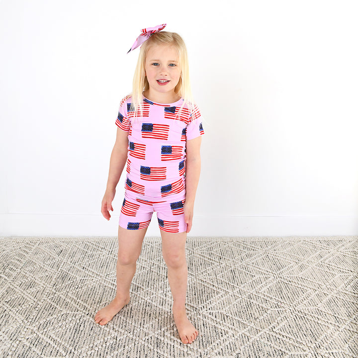 Betty Pink Flag CLIP BOW - Gigi and Max