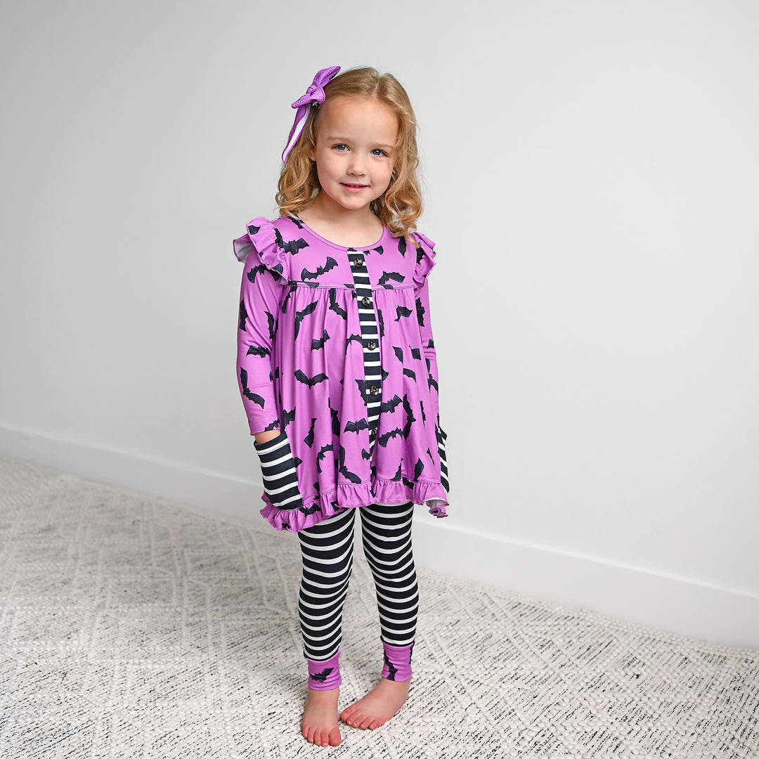 Echo Purple Bats CLIP BOW - Gigi and Max