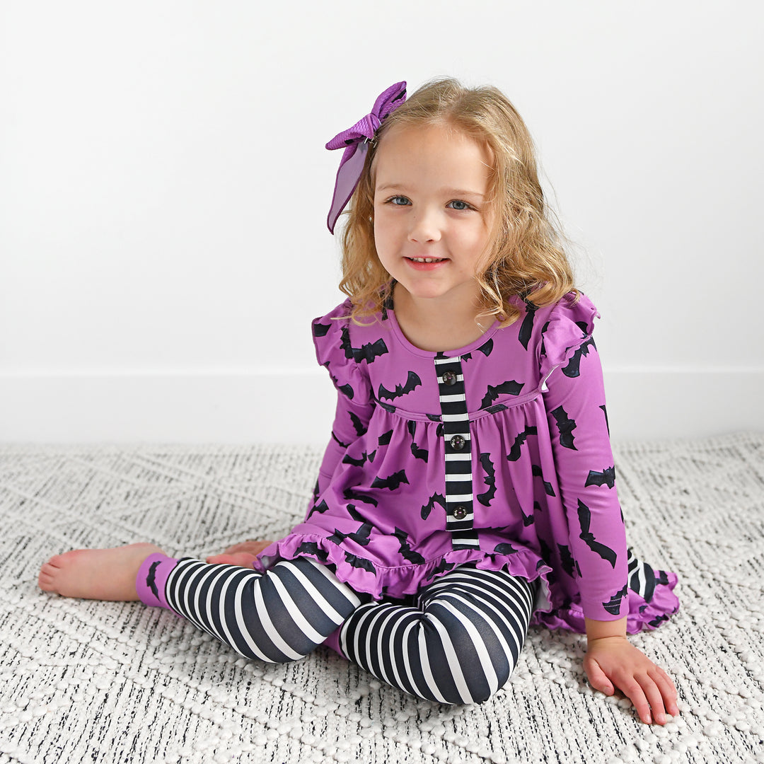 Echo Purple Bats CLIP BOW - Gigi and Max