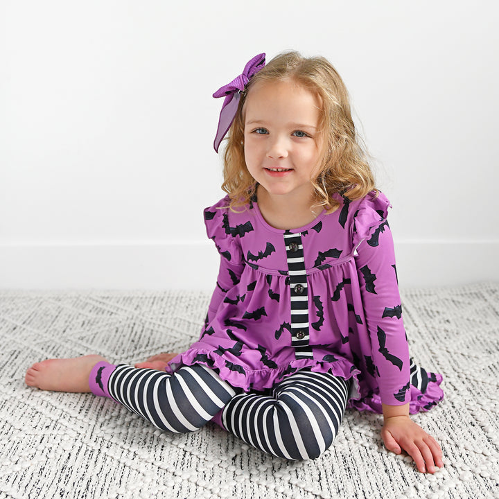 Echo Purple Bats CLIP BOW - Gigi and Max