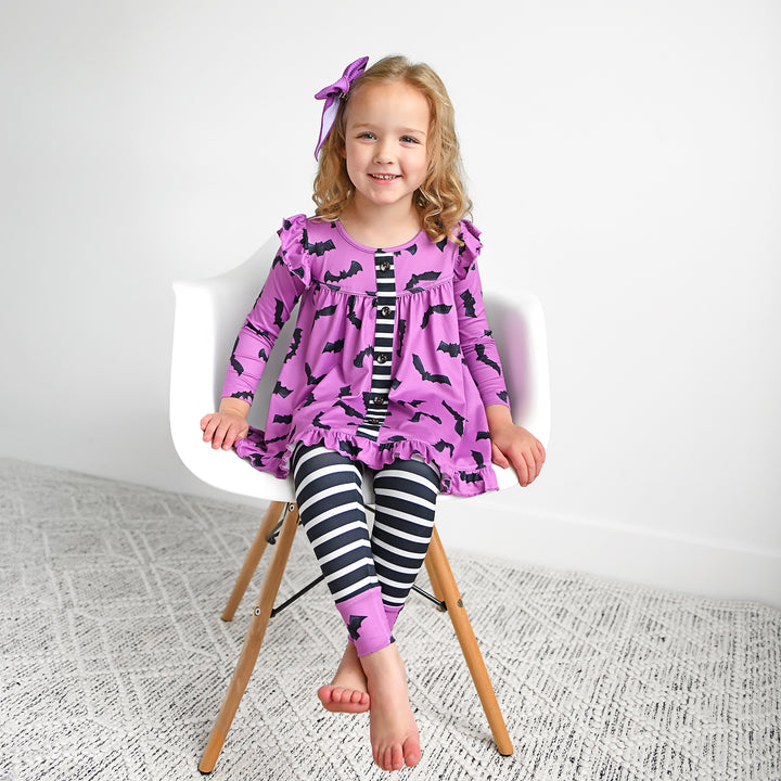 Echo Purple Bats CLIP BOW - Gigi and Max
