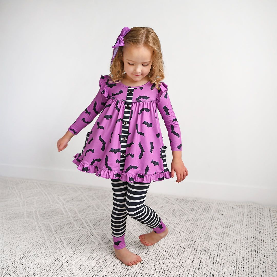 Echo Purple Bats CLIP BOW - Gigi and Max