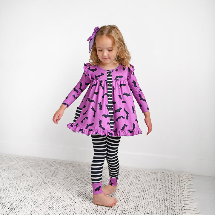 Echo Purple Bats CLIP BOW - Gigi and Max