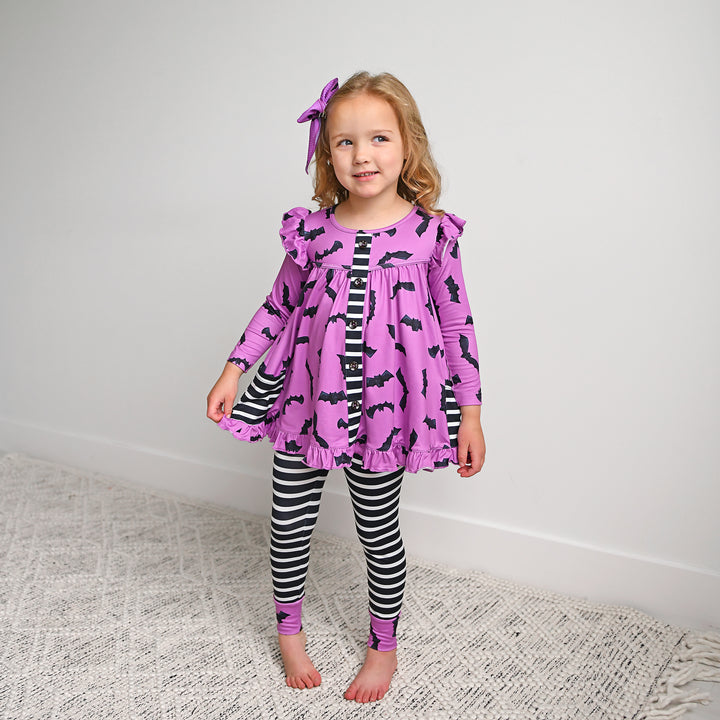 Echo Purple Bats CLIP BOW - Gigi and Max
