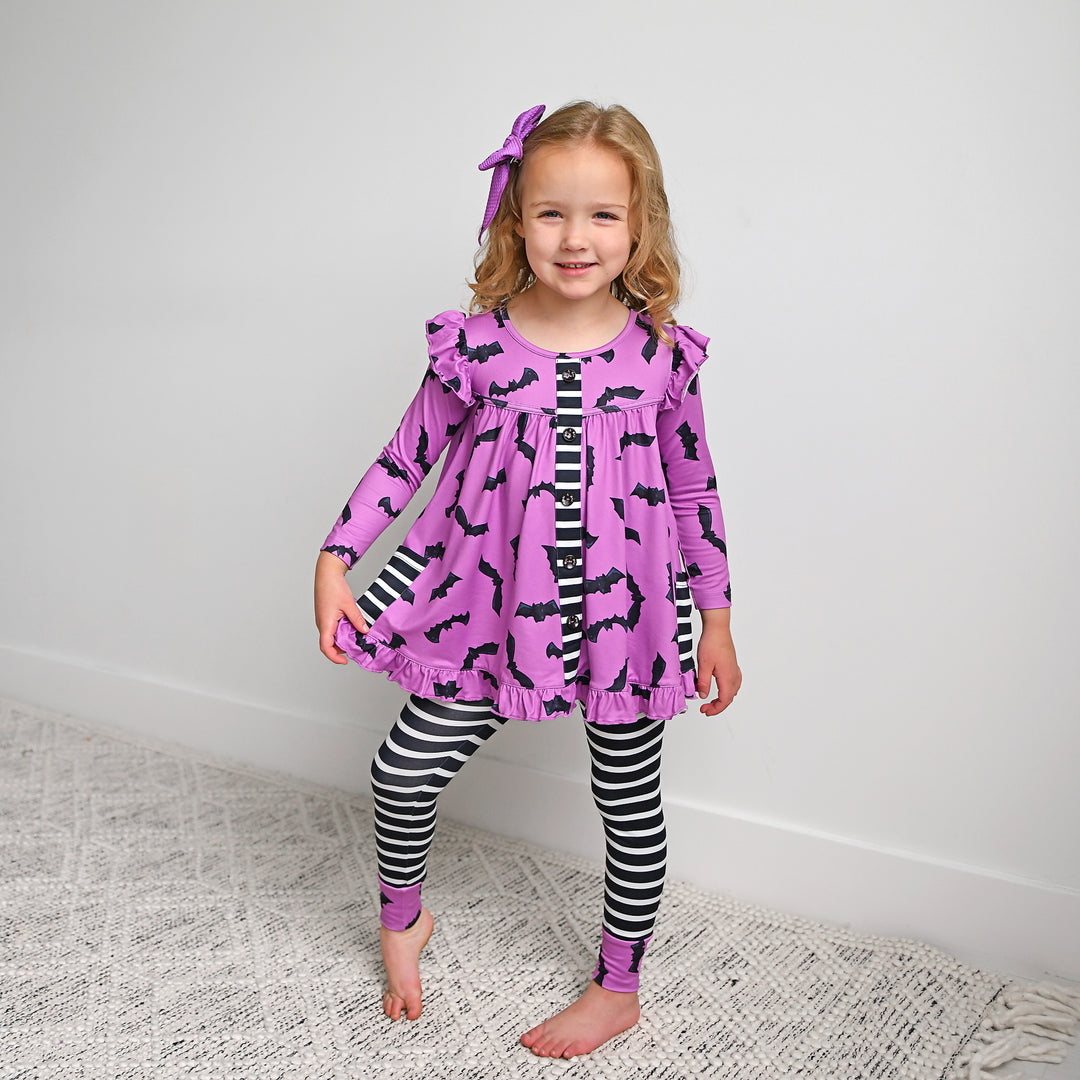 Echo Purple Bats CLIP BOW - Gigi and Max
