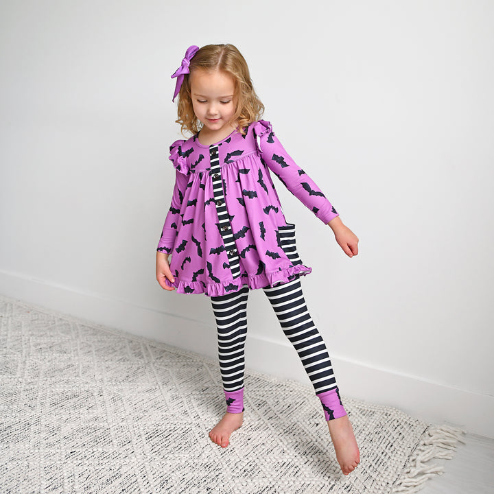 Echo Purple Bats CLIP BOW - Gigi and Max