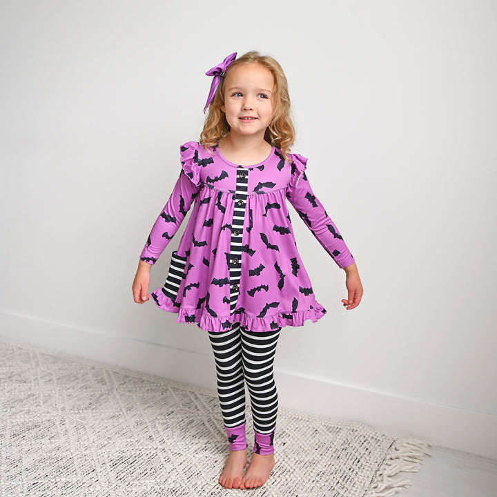 Echo Purple Bats CLIP BOW - Gigi and Max