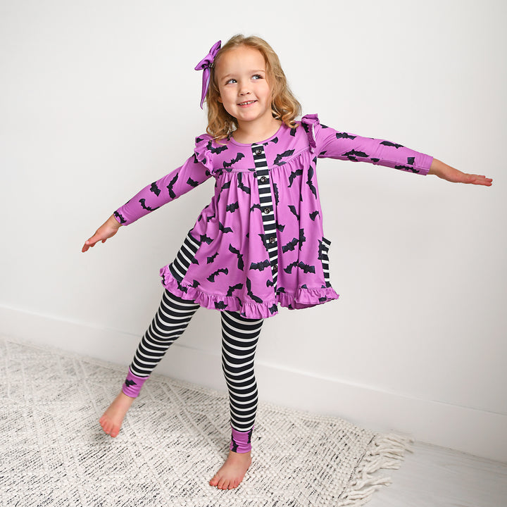 Echo Purple Bats CLIP BOW - Gigi and Max