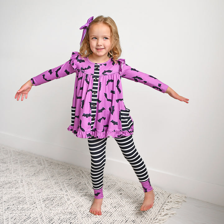 Echo Purple Bats CLIP BOW - Gigi and Max