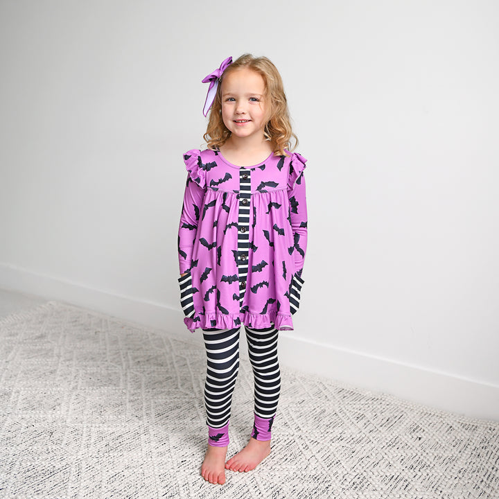 Echo Purple Bats CLIP BOW - Gigi and Max
